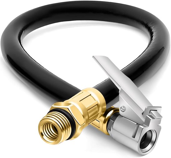 Set van 2 Ventielverlengingsslangen voor Bandenpomp, 38 cm Slang voor Auto, Fiets en Motor, Inclusief Adapter voor Efficiënt Banden Opblazen