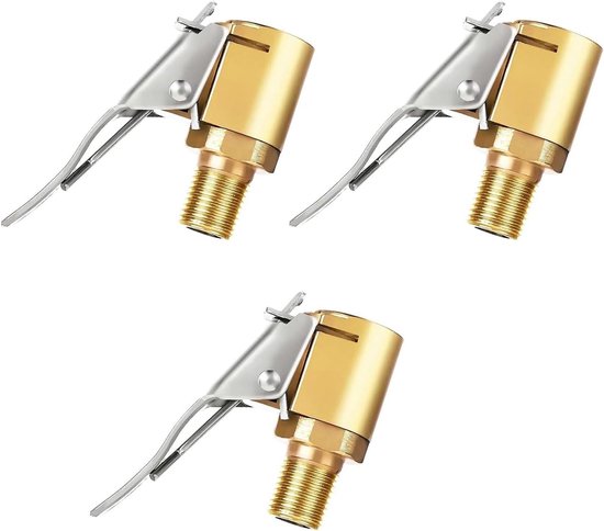 Set van 3 Fietspomp Adapters voor Auto- en Fietskleppen, Messing Ventiel Adapter, Compatibel met Franse Ventielen en Auto Ventielen