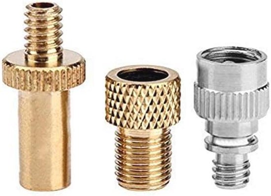 Set van 3 Ventieladapters voor Fietsen - Geschikt voor Dunlop, Schrader en Automatische Ventielen