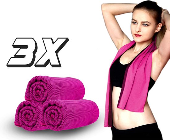 Set van 3 - Verkoelende Sporthanddoek - Handdoek - Paars - Microvezel - Gym - Fitness – Handdoek - Yoga – Reizen – Hardlopen – Hardloop – Handdoek  Sporthanddoeken – 3 stuks - Ice Cooling Towel - Forward Products® van Forward Products®