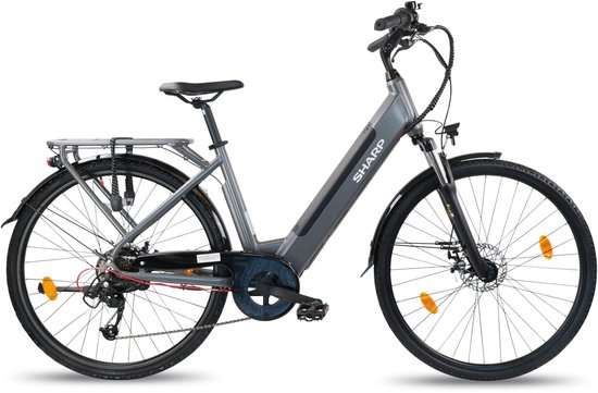 Sharp Urban elektrische stadsfiets 12.8Ah 28 inch grijs van Sharp