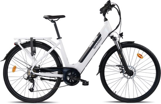 Sharp Urban elektrische stadsfiets 12.8Ah 28 inch wit van Sharp