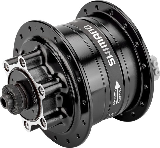 Shimano DH-3D32 Naafdynamo 6-Bolt Quick Release, zwart Uitvoering 36H van Shimano