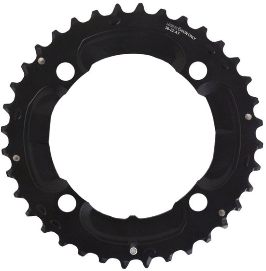 Shimano Kettingblad Deore Fc-m617 36t-ay 2x10s 104 Mm Zwart van Shimano