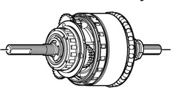 Shimano Nexus 8 C6001 binnenwerk - versnellingsnaaf onderdelen - 184mm as van Shimano