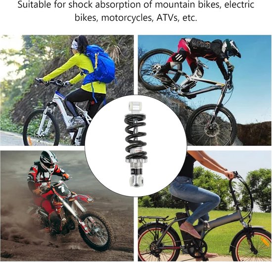 Shock Absorber voor Mountainbike - Aluminium Veer Demper 150mm 750lbs - Achtervering voor Fietsen en Mini Motoren