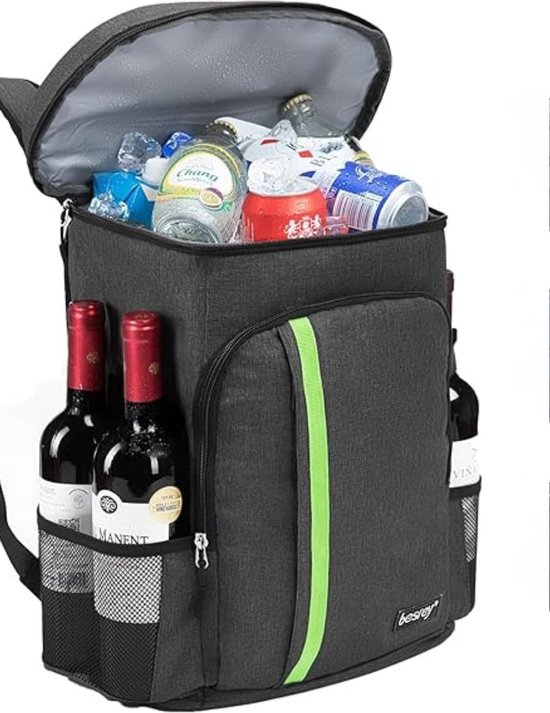 SHOP YOLO-koeltas rugzak- thermische rugzak-geïsoleerde koeltas-koelrugzak-groot met flesopener-30 liter-zwart van SHOP YOLO