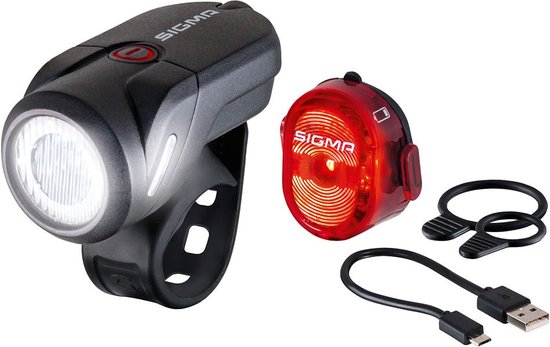 Sigma Aura 35 Fietsverlichtingsset - 35 lux + Nugget II USB achterlicht