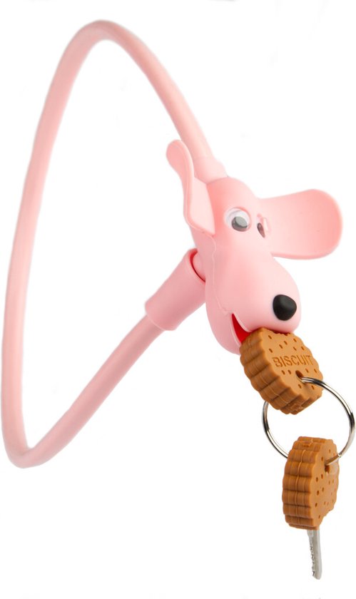 Siliconen fietsslot PexKids Flappie de waakhond 10 x 58 cm - roze van PexKids