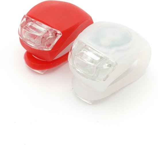 Siliconen LED Fietslamp Verlichting - 3x Rood 3x Wit - voorlicht en achterlicht - fietsverlichting - Set van 6 lampjes