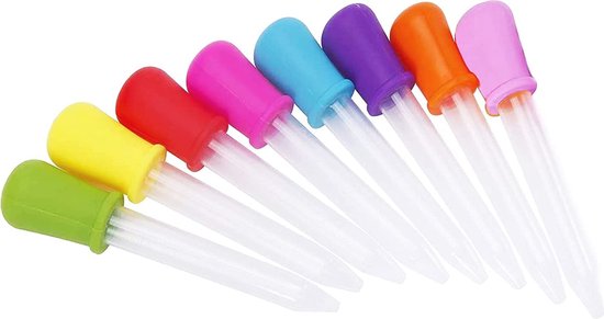 Siliconen Pipetten Set van 8 - Multifunctionele Druppelaars voor Kinderen, Snoep, Huisdieren en Planten