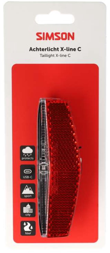 Simson achterlicht Aurora X-line C - USB-C oplaadbaar