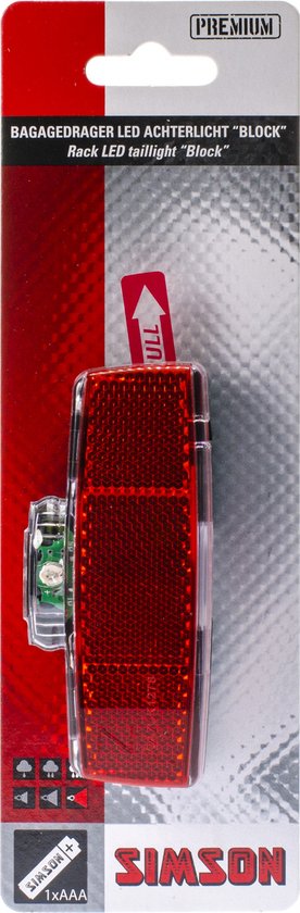 Simson Bagagedrager achterlicht - compact design - krachtige LED - spatwaterdicht - 40 uur brandtijd