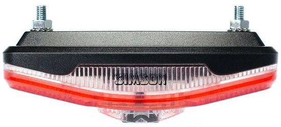 Simson Bagagedrager achterlicht - modern design - krachtige LED - spatwaterdicht - verstelbare montage 50-80 mm