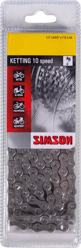 Simson Fietsketting - 10-speed - Anti-roest coating - 116 schakels - Duurzaam ontwerp van Simson