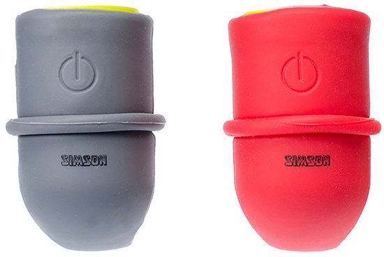 Simson LED fietslampenset - 3 LED's - 29/13.5 LUX - Silicone behuizing - Inclusief batterijen