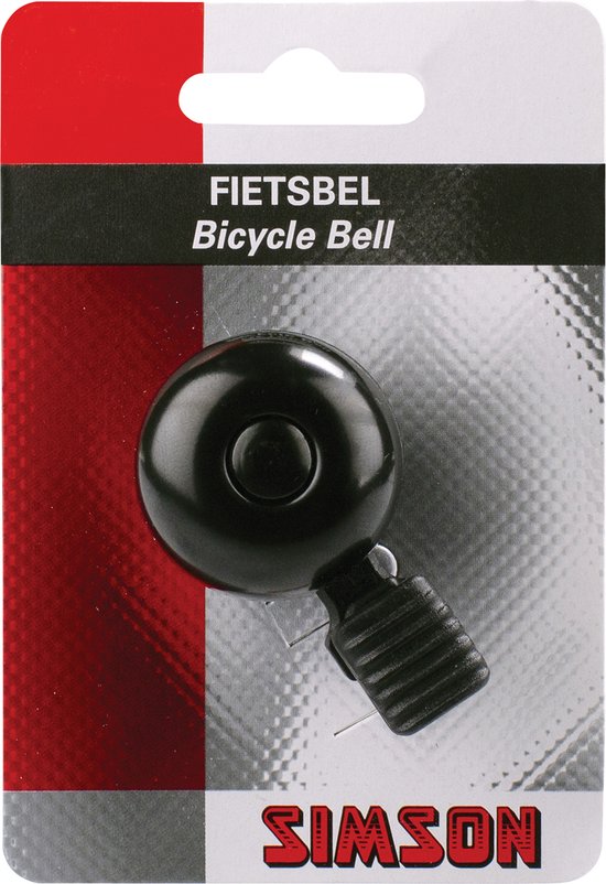 Simson Mini fietsbel - 32mm - Sportief design - Zwart - Kunststof bevestiging van Merkloos