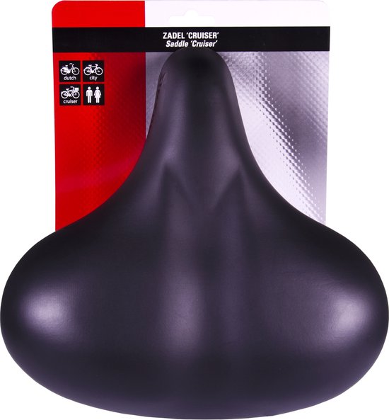 Simson Retro fietszadel - extra breed - dubbel veersysteem - zwart - 265 mm van Simson