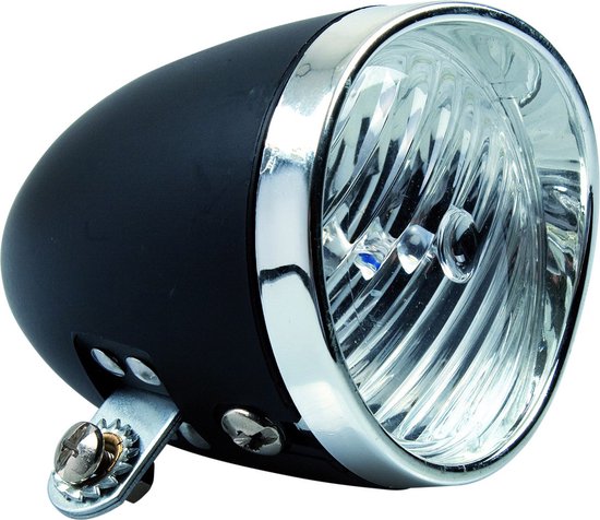 Simson Retro LED fiets koplamp - zwart - batterij - klassiek ontwerp