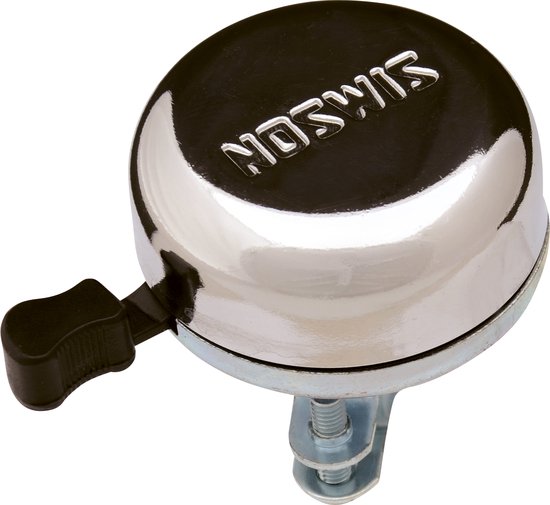 Simson Traditionele fietsbel - chroom staal - heldere klank - eenvoudig te monteren van Merkloos