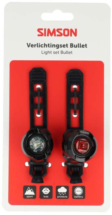 Simson verlichtingsset Bullet LED - 2.5 LUX/1.5 LUX - Batterij