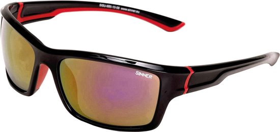 SINNER Cayo - Sportbril/ Zonnebril - Zwart/ Rood - Unisex - BIO-based frame van Merkloos