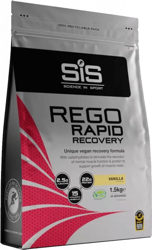 SIS - REGO Rapid Recovery Drink poeder, Post Workout proteine poeder - 20g proteine per serving - vanilla smaak - 32 Servings Per 1.6kg