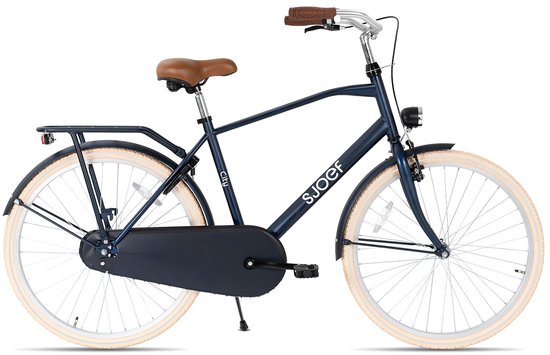 SJOEF City Jongensfiets 24 inch - Kinderfiets voor jongens van 8 tot 12 jaar - Mat Blauw van Merkloos