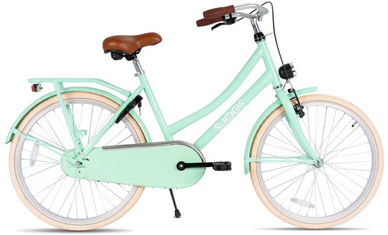 SJOEF City Meisjesfiets 26 inch - Kinderfiets voor Meisjes van 10 tot 14 jaar - LED verlichting - Inclusief Slot - Omafiets 26 inch - Turquoise van SJOEF