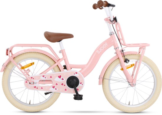 SJOEF Classic Meisjesfiets 18 inch Roze - Kinderfiets 5, 6 & 7 jaar - Kledingmaat 110-123 - Fiets 18 inch van SJOEF