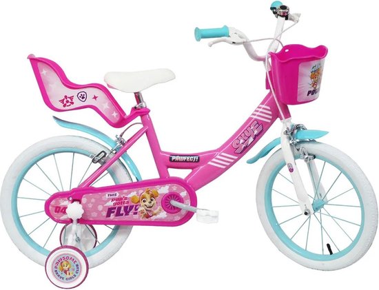 Sky Everest 16 inch kinderfiets roze van Merkloos
