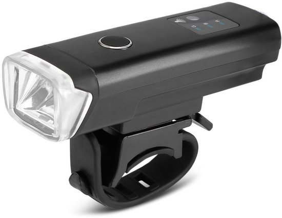 Slim Fietsvoorlicht 350 Lumen met Lichtsensor – 2000 mAh – USB Oplaadbaar – IPX4 - Zwart