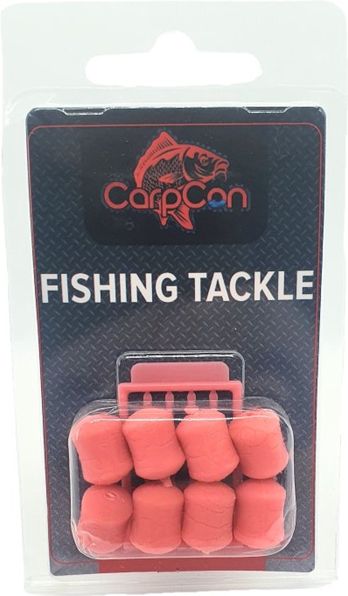 Slow Sinking Dumbell - Roze - 14mm - Pink Fruity Squid - 8 stuks - Inclusief Hair Stoppers - Plastic Aas - Karper Vissen van SLO