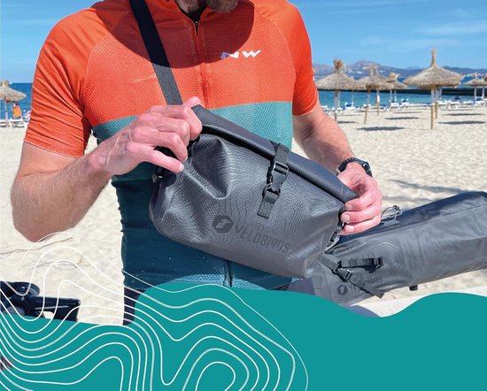 Small Handlebar Bag 5 Litres 100% Waterproof TPU Gravel Road MTB Bicycle Seat Pack Ride van Riverside