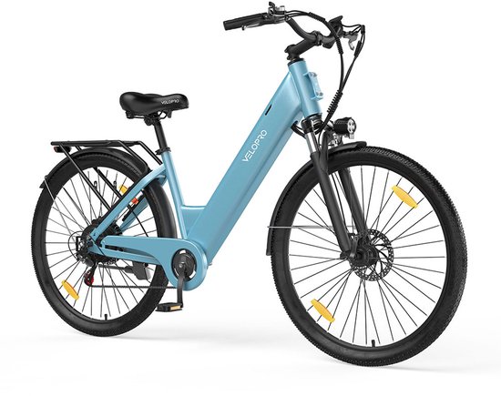 SmartAI C1 28 inch Elektrische Fiets - 250W Motor - 36V 13Ah Accu - Bereik tot 80km - Shimano 7-Snelheden - Max 25km/u - - Verende Voorvork -Elektrische stadsfietsen -Blauw