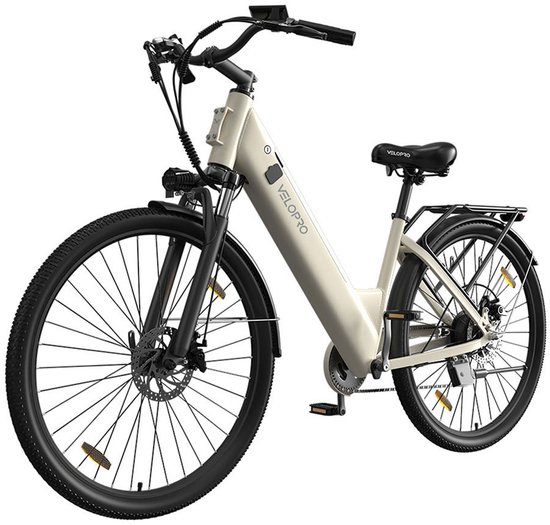 SmartAI C1 28 inch Elektrische Fiets - 250W Motor - 36V 13Ah Accu - Bereik tot 80km - Shimano 7-Snelheden - Max 25km/u - - Verende Voorvork -Elektrische stadsfietsen -Wit