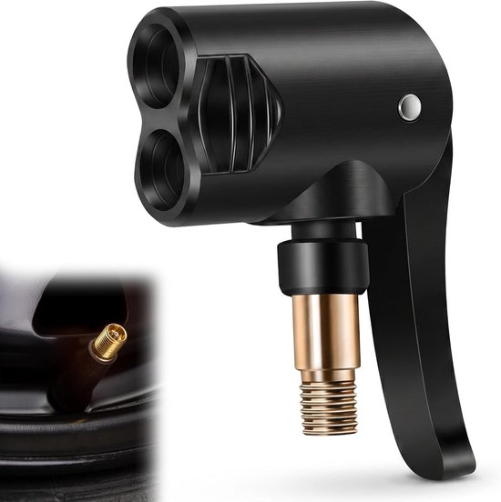 SnelShoppen - 2-in-1 Snelkoppeling Bandenpomp Nozzle, Air Head Adapter voor Auto en Fietsventielen, Geschikt voor Presta en Schrader Ventielen, Snelle
