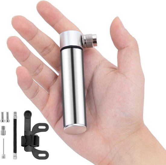 SnelShoppen - Draagbare Mini-Fietspomp Aluminium, 120 PSI Hogedruk Luchtpomp voor Racefietsen, Mountainbikes en Ballen, Lichtgewicht 50g, Ideaal voor