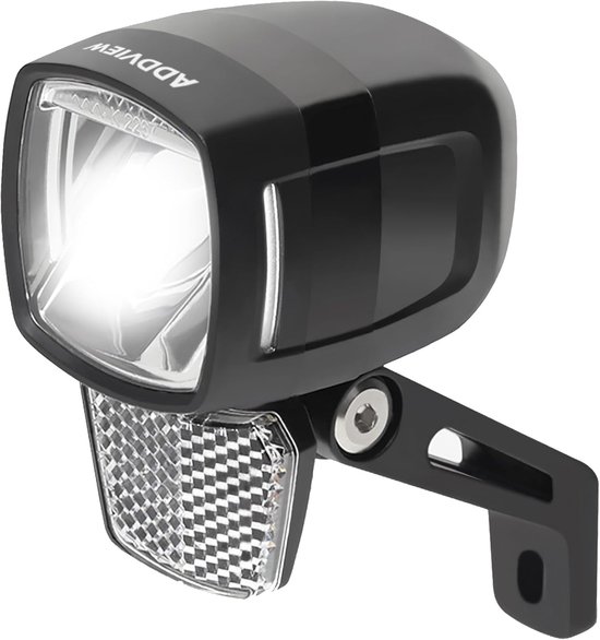 SnelShoppen - Dynamo Fietslicht 80 Lux met Heldere Verlichting, Helderheidssensor, Aluminium Bevestiging, IP65, Voor Dynamo of Zijkant - Veilig Fietse