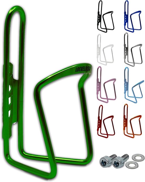 SnelShoppen - Fiets Drinkfles Houder Groen Geanodiseerd Aluminium Extra Versterkt voor Racefiets MTB Trekkingfiets Kinderfiets Universele Bevestiging