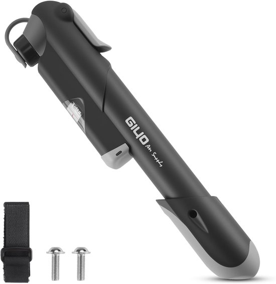 SnelShoppen - Fiets Pomp Draagbare Luchtpomp met Drukmeter voor Alle Fietsbandventielen, Set van 6 Inclusief Framehouder, Schroeven en Bindmateriaal,