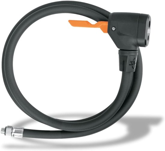 SnelShoppen - Fiets Pomp Slang met MV Easy-Head Vervangdeel voor Race Compressor, 1170 mm, Geschikt voor SV AV DV Ventielen, Zwart