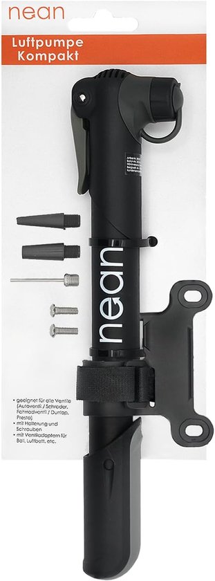SnelShoppen - Fietsframe Luchtpomp Compact met Houder en Ventieladapter, 4,1 Bar, Zwart - Ideaal voor Fietsen, Onderweg, Lichtgewicht, Duurzaam, Handi