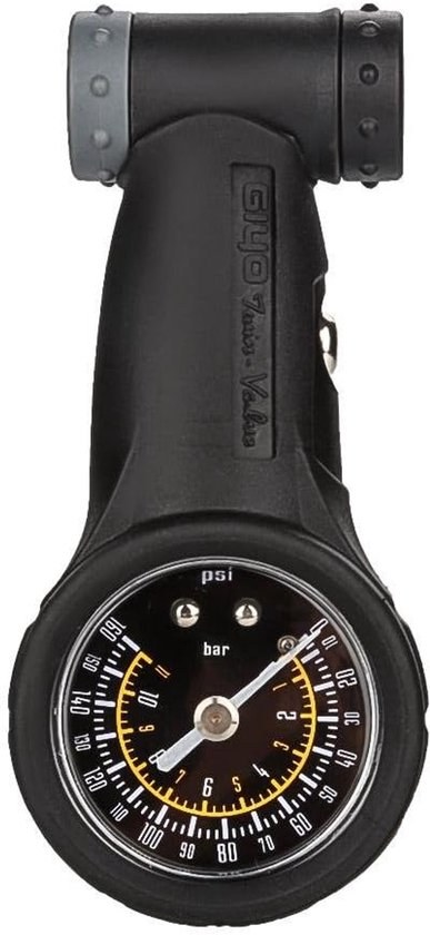 SnelShoppen - Fietspomp Manometer - Bandenmeter voor Fiets - Presta en Schrader Compatibel - Lichtgewicht en Draagbaar - Zwart - Fietsonderhoud Access