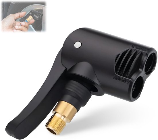 SnelShoppen - Presta Ventiel Adapter Fiets Auto Universele Banden Ventiel Adapter, Quick Release Adapter Messing met Clip, 1 Stuk, Niet-deformeerbaar