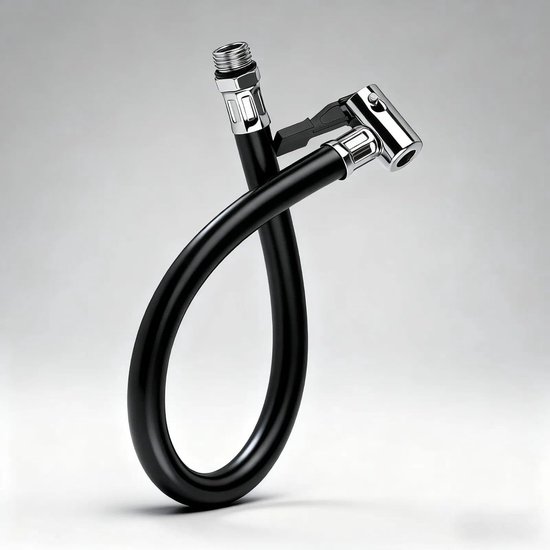 SnelShoppen - Tire Pump Hose Adaptor 36.5 cm - Verwijderbare Luchtslang voor Auto, Motorfiets, Fiets - Hoogwaardige Rubber, Flexibel en Duurzaam