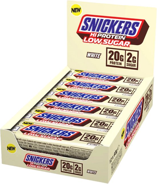 Snickers White Low Sugar High Protein Bar (12x57g) White Chocolate - Repen - Eiwit Repen van Merkloos