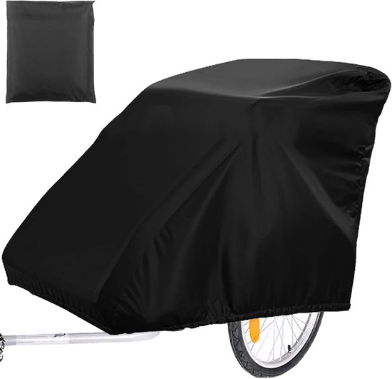 SNQ Fietskarhoes - Universele Hoes Voor Fietskarren En Hondenkarren - Waterdicht - Winddicht - Scheurvast - Met Uv-Beschermhoes - 84*140*100Cm - Zwart van SNQ