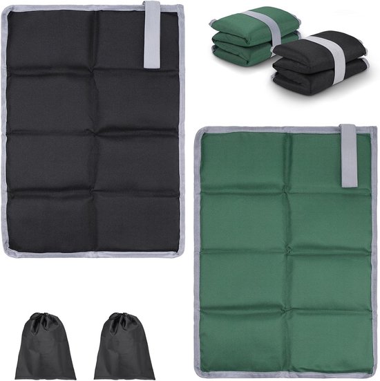 SNQ Outdoor zitkussen, thermo-zitkussen, 2 stuks, outdoor opvouwbare zitkussen, zitmat, waterdicht, Oxford-stof met 2 opbergzakken, voor outdoor, speelplaats, camping, wandelen, 39 x 30 cm van SNQ