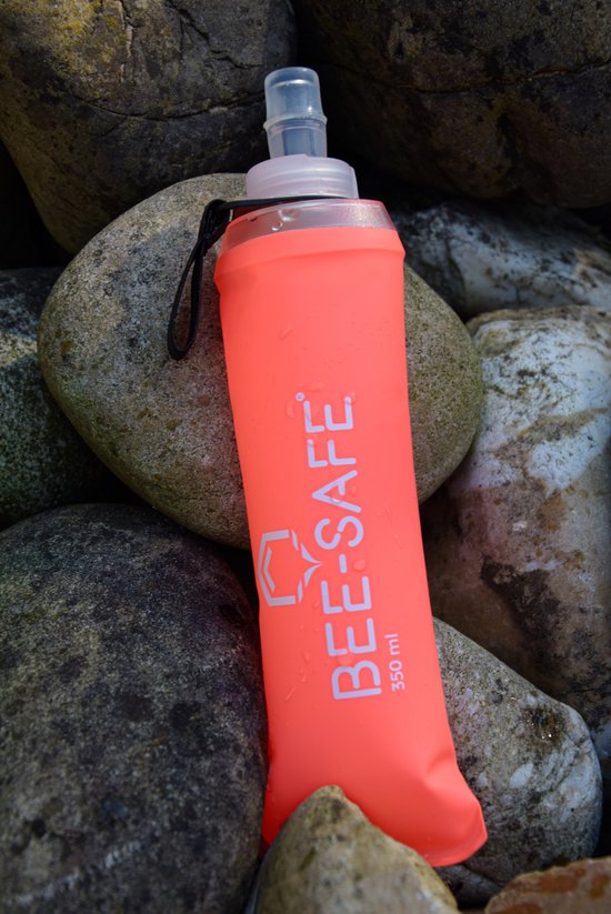 Soft Drink Bottles - coral - BEE SAFE -350ML- - flask - Soft Drink Bottles - zachte drinkfles - flexibele drinkfles - opvouwbare drinkfles